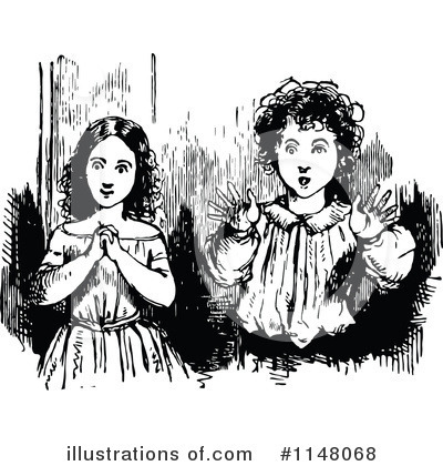 Royalty-Free (RF) Girl Clipart Illustration by Prawny Vintage - Stock Sample #1148068