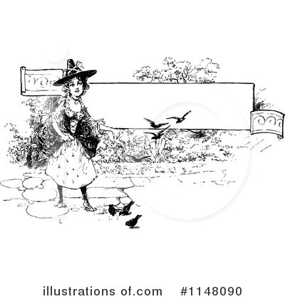 Royalty-Free (RF) Girl Clipart Illustration by Prawny Vintage - Stock Sample #1148090