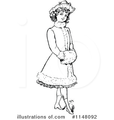 Royalty-Free (RF) Girl Clipart Illustration by Prawny Vintage - Stock Sample #1148092