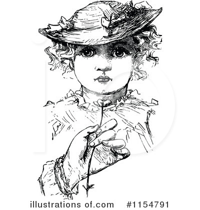 Royalty-Free (RF) Girl Clipart Illustration by Prawny Vintage - Stock Sample #1154791
