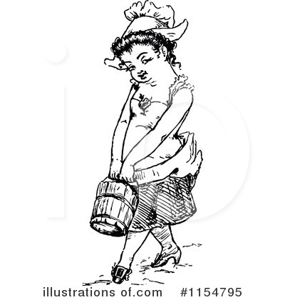 Royalty-Free (RF) Girl Clipart Illustration by Prawny Vintage - Stock Sample #1154795