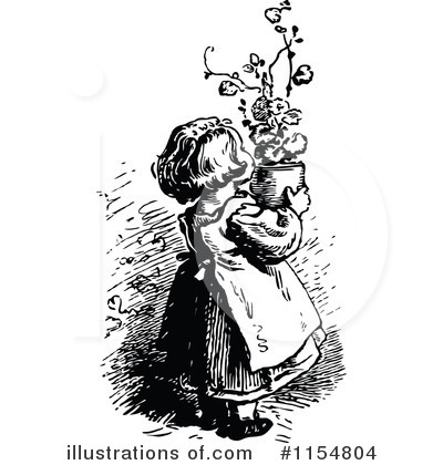 Royalty-Free (RF) Girl Clipart Illustration by Prawny Vintage - Stock Sample #1154804