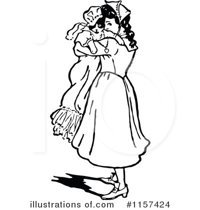 Royalty-Free (RF) Girl Clipart Illustration by Prawny Vintage - Stock Sample #1157424