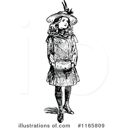 Royalty-Free (RF) Girl Clipart Illustration by Prawny Vintage - Stock Sample #1165809