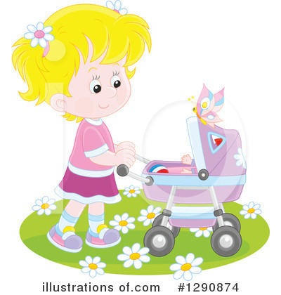 Baby Carriage Clipart #1290874 by Alex Bannykh