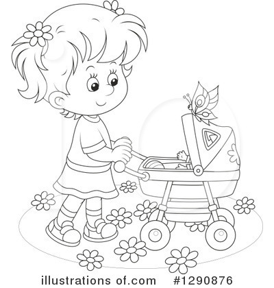 Baby Carriage Clipart #1290876 by Alex Bannykh