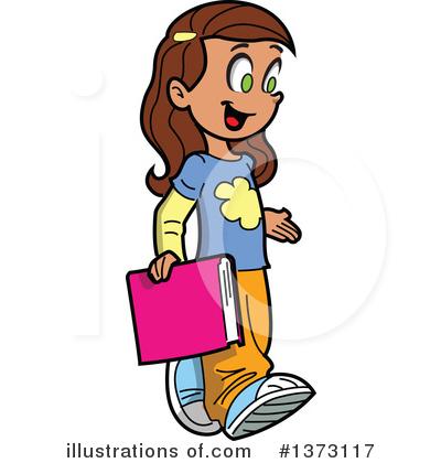 School Girl Clipart #1373117 by Clip Art Mascots