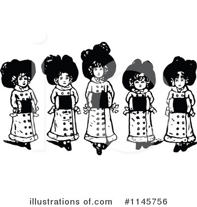 Royalty-Free (RF) Girls Clipart Illustration by Prawny Vintage - Stock Sample #1145756