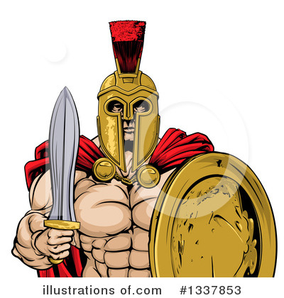 Royalty-Free (RF) Gladiator Clipart Illustration by AtStockIllustration - Stock Sample #1337853