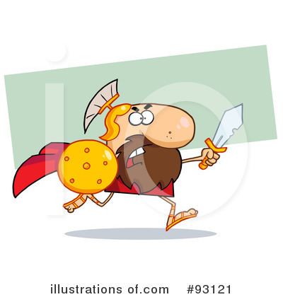 Royalty-Free (RF) Gladiator Clipart Illustration by Hit Toon - Stock Sample #93121