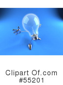 Glass Light Bulb Character Clipart #55201 by Julos
