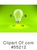 Glass Light Bulb Character Clipart #55212 by Julos
