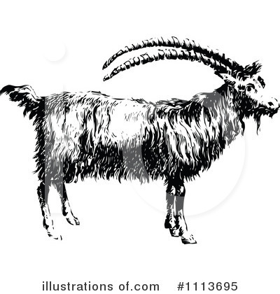 Royalty-Free (RF) Goat Clipart Illustration by Prawny Vintage - Stock Sample #1113695