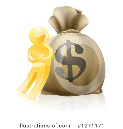 Royalty-Free (RF) Gold Man Clipart Illustration by AtStockIllustration - Stock Sample #1271171