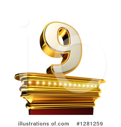 Royalty-Free (RF) Gold Number Clipart Illustration by stockillustrations - Stock Sample #1281259