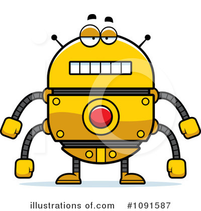 Golden Robot Clipart #1091587 by Cory Thoman