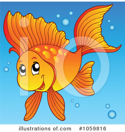 Royalty-Free (RF) Goldfish Clipart Illustration by visekart - Stock Sample #1059816