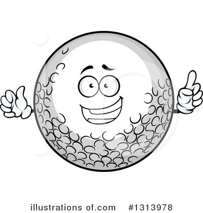 Royalty-Free (RF) Golf Ball Clipart Illustration by Vector Tradition SM - Stock Sample #1313978