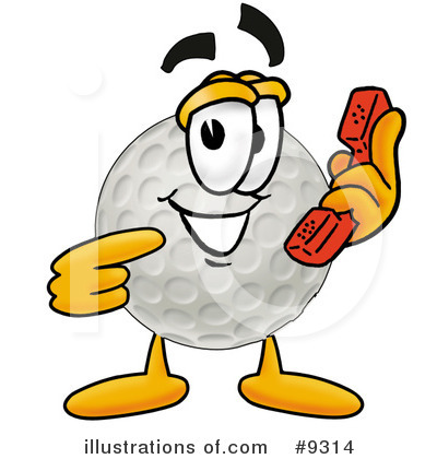 Royalty-Free (RF) Golf Ball Clipart Illustration by Mascot Junction - Stock Sample #9314