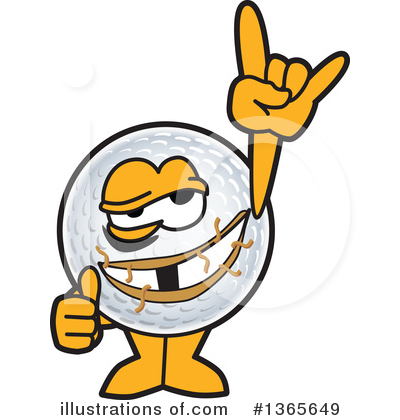 Royalty-Free (RF) Golf Ball Sports Mascot Clipart Illustration by Mascot Junction - Stock Sample #1365649