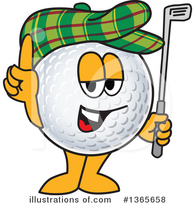 Royalty-Free (RF) Golf Ball Sports Mascot Clipart Illustration by Mascot Junction - Stock Sample #1365658
