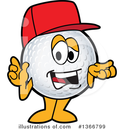 Royalty-Free (RF) Golf Ball Sports Mascot Clipart Illustration by Mascot Junction - Stock Sample #1366799