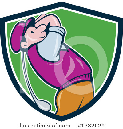 Royalty-Free (RF) Golfer Clipart Illustration by patrimonio - Stock Sample #1332029