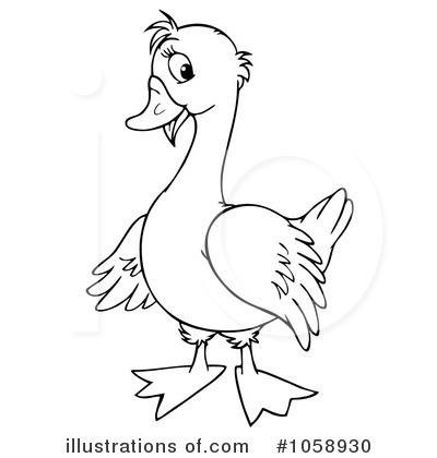goose clipart black and white