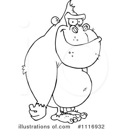 Royalty-Free (RF) Gorilla Clipart Illustration by Hit Toon - Stock Sample #1116932