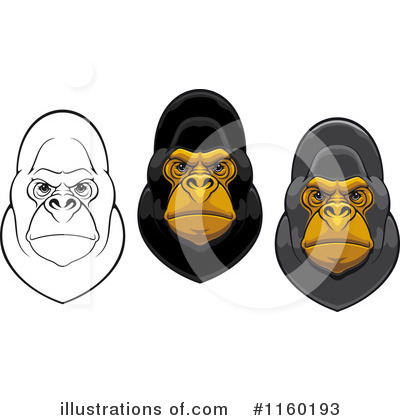Royalty-Free (RF) Gorilla Clipart Illustration by Vector Tradition SM - Stock Sample #1160193