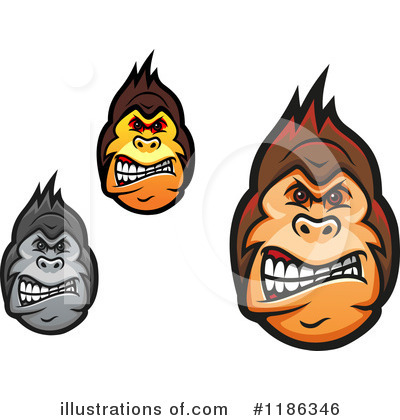 Royalty-Free (RF) Gorilla Clipart Illustration by Vector Tradition SM - Stock Sample #1186346