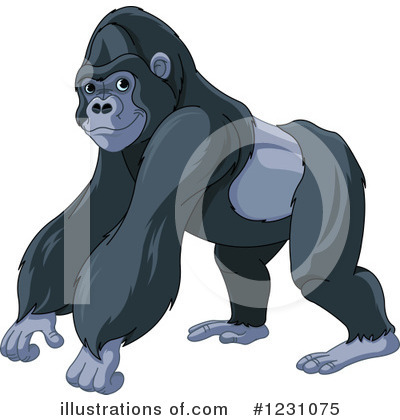 Royalty-Free (RF) Gorilla Clipart Illustration by Pushkin - Stock Sample #1231075
