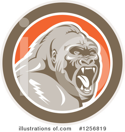 Royalty-Free (RF) Gorilla Clipart Illustration by patrimonio - Stock Sample #1256819