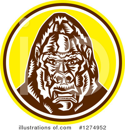Royalty-Free (RF) Gorilla Clipart Illustration by patrimonio - Stock Sample #1274952