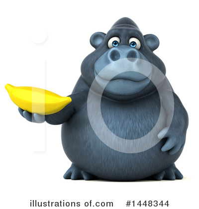Royalty-Free (RF) Gorilla Clipart Illustration by Julos - Stock Sample #1448344