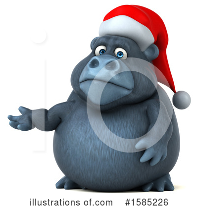Christmas Gorilla Clipart #1585226 by Julos