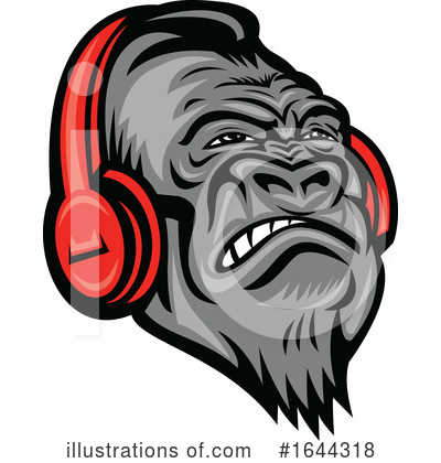 Royalty-Free (RF) Gorilla Clipart Illustration by patrimonio - Stock Sample #1644318