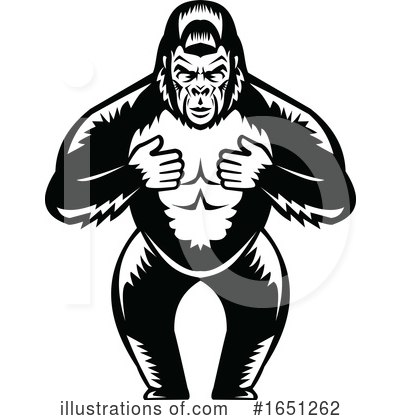 Royalty-Free (RF) Gorilla Clipart Illustration by patrimonio - Stock Sample #1651262