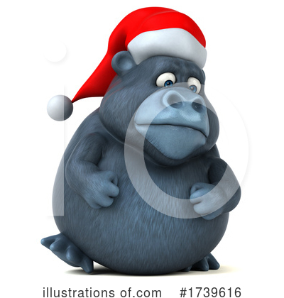 Christmas Gorilla Clipart #1739616 by Julos