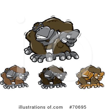 Royalty-Free (RF) Gorilla Clipart Illustration by jtoons - Stock Sample #70695