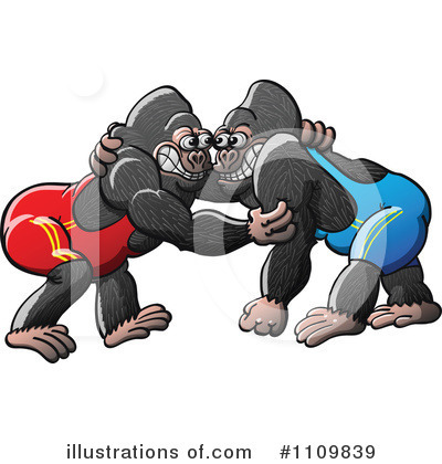 Royalty-Free (RF) Gorillas Clipart Illustration by Zooco - Stock Sample #1109839