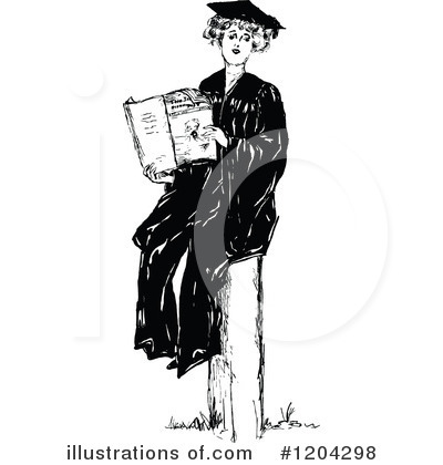 Royalty-Free (RF) Graduate Clipart Illustration by Prawny Vintage - Stock Sample #1204298