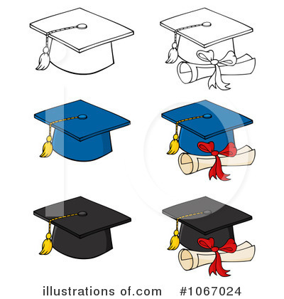 Royalty-Free (RF) Graduation Cap Clipart Illustration by Hit Toon - Stock Sample #1067024