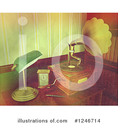 Royalty-Free (RF) Gramophone Clipart Illustration by KJ Pargeter - Stock Sample #1246714