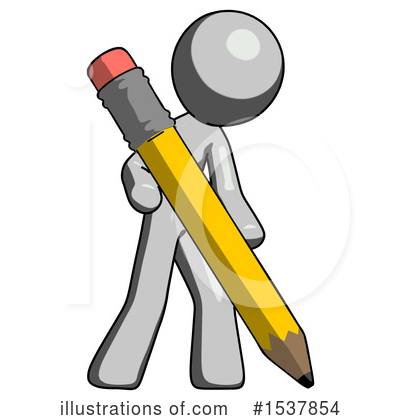 Royalty-Free (RF) Gray Design Mascot Clipart Illustration by Leo Blanchette - Stock Sample #1537854