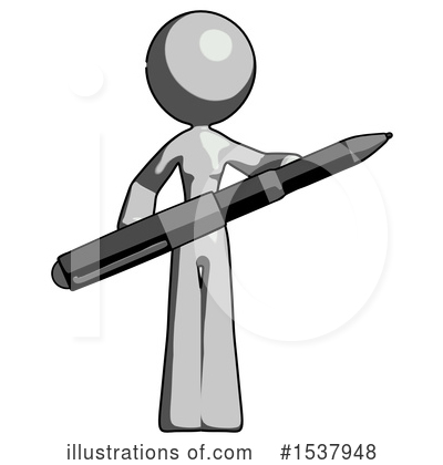 Royalty-Free (RF) Gray Design Mascot Clipart Illustration by Leo Blanchette - Stock Sample #1537948