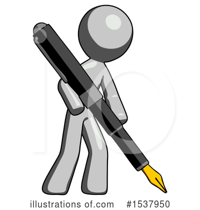 Royalty-Free (RF) Gray Design Mascot Clipart Illustration by Leo Blanchette - Stock Sample #1537950