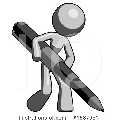 Royalty-Free (RF) Gray Design Mascot Clipart Illustration by Leo Blanchette - Stock Sample #1537961