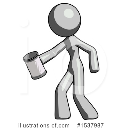 Royalty-Free (RF) Gray Design Mascot Clipart Illustration by Leo Blanchette - Stock Sample #1537987