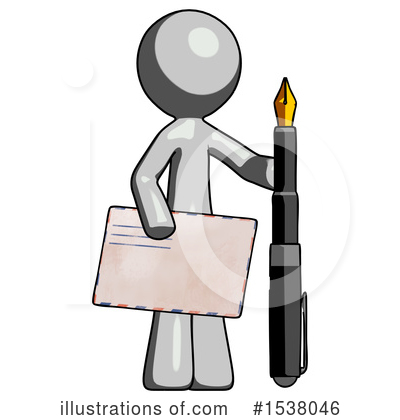 Royalty-Free (RF) Gray Design Mascot Clipart Illustration by Leo Blanchette - Stock Sample #1538046